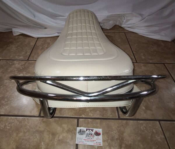 HARLEY DAVIDSON BUDDY SOLO SEAT PANHEAD KNUCKLEHEAD FLATHEAD WITH GRAB RAIL & SPRINGS - Image 11
