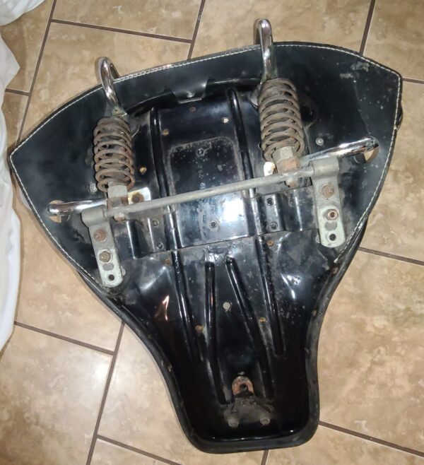 HARLEY DAVIDSON BUDDY SOLO SEAT PANHEAD KNUCKLEHEAD FLATHEAD WITH GRAB RAIL & SPRINGS - Image 8